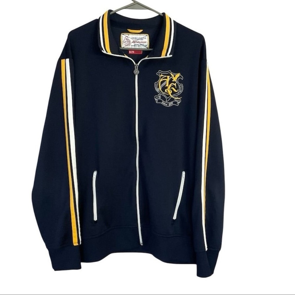 American Eagle Sportswear XL Blue Varsity Track Rugby Y2K Vintage Zip-Up…